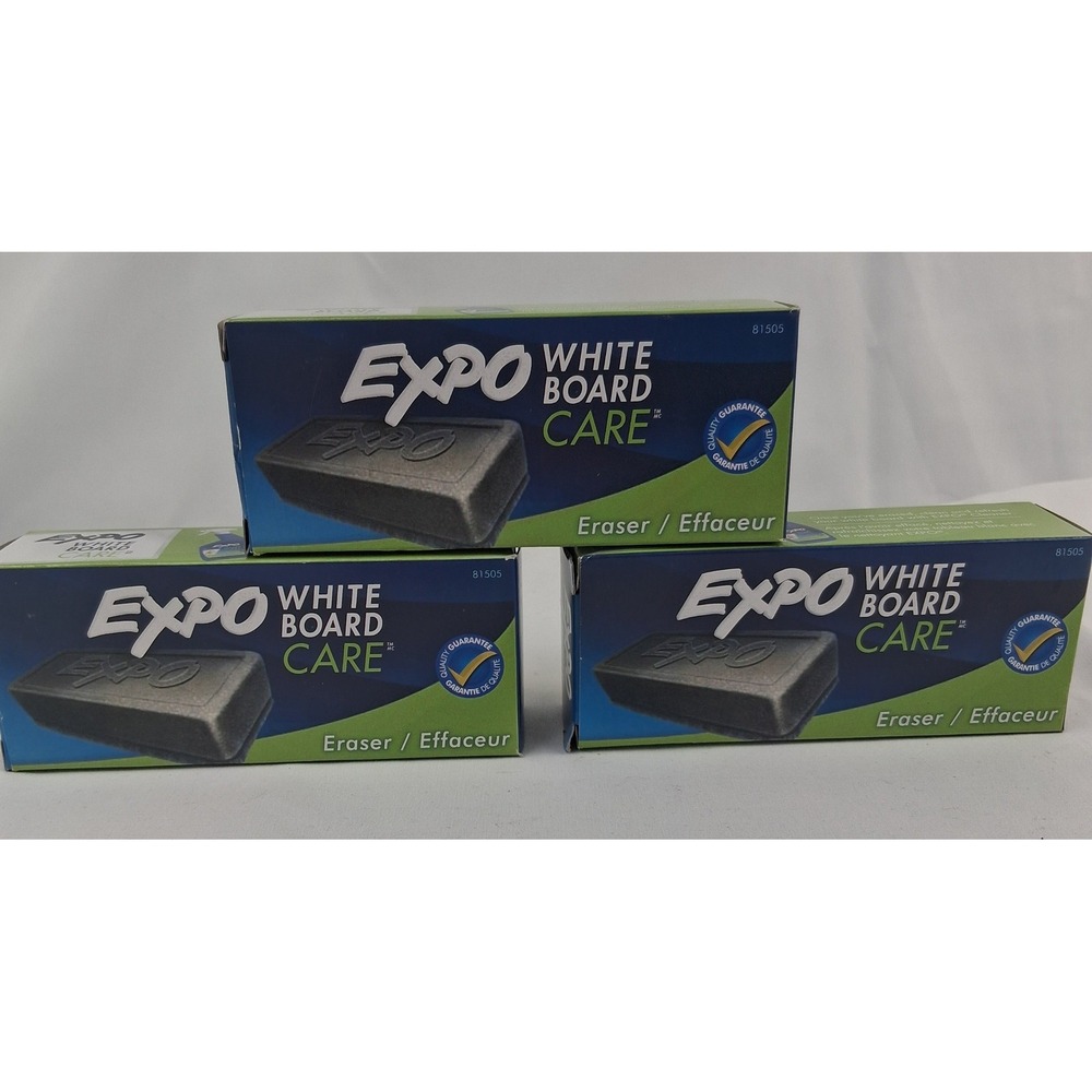 Expo White Board Eraser NEW 3-pk‎ Dry Erase Boards Complete Care System 81505